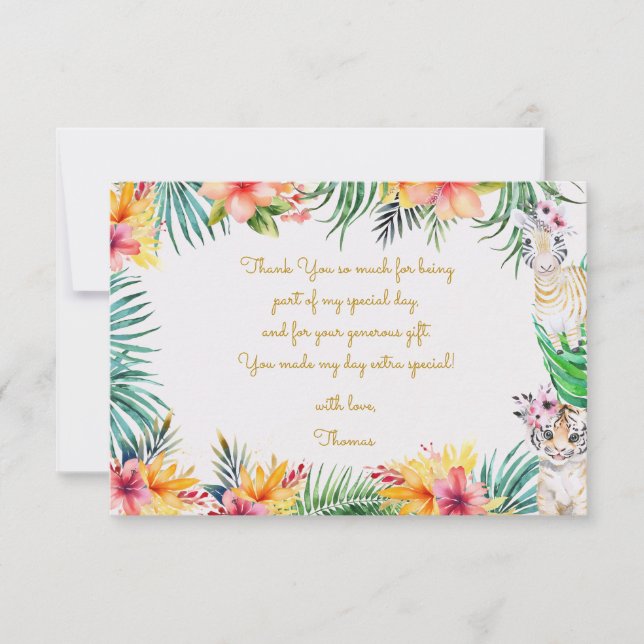 Goldmedaille Wildsafari Kindergeburtstag Dankeskarte (Vorderseite)