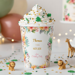 Goldmedaille Wildsafari Kindergeburtstag Pappbecher