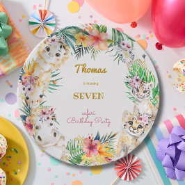 Goldmedaille Wildsafari Kindergeburtstag Pappteller