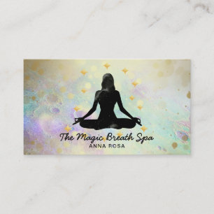 *~ Goldmedaille Yoga Glitzer Meditation Visitenkarte