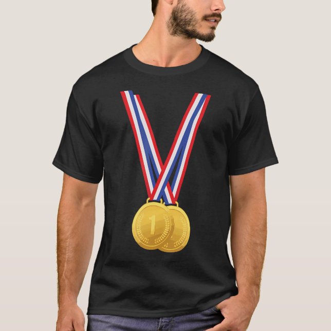 Goldmedaillen - Funny Shirt für Gewinner und Champ (Vorderseite)
