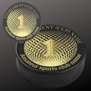 Goldmedaillen-Gewinner der Hockeymannschaft Eishockey Puck