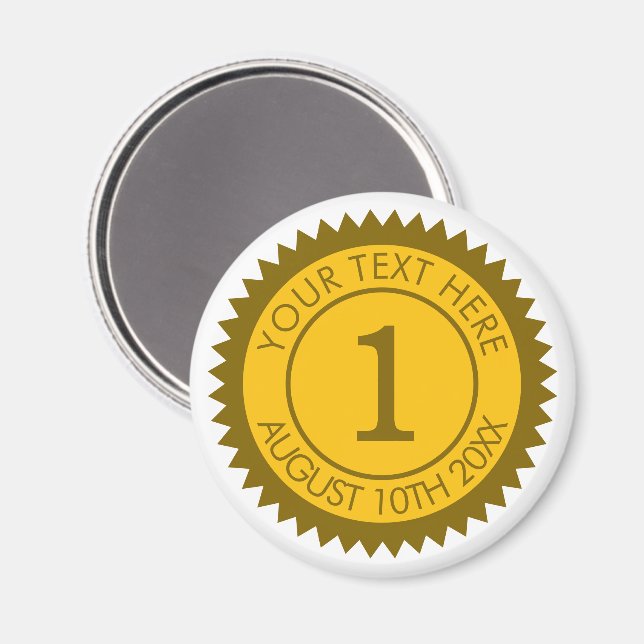 Goldmedaillengewinner 1. Platz Magnet (Vorderseite/Rückseite)