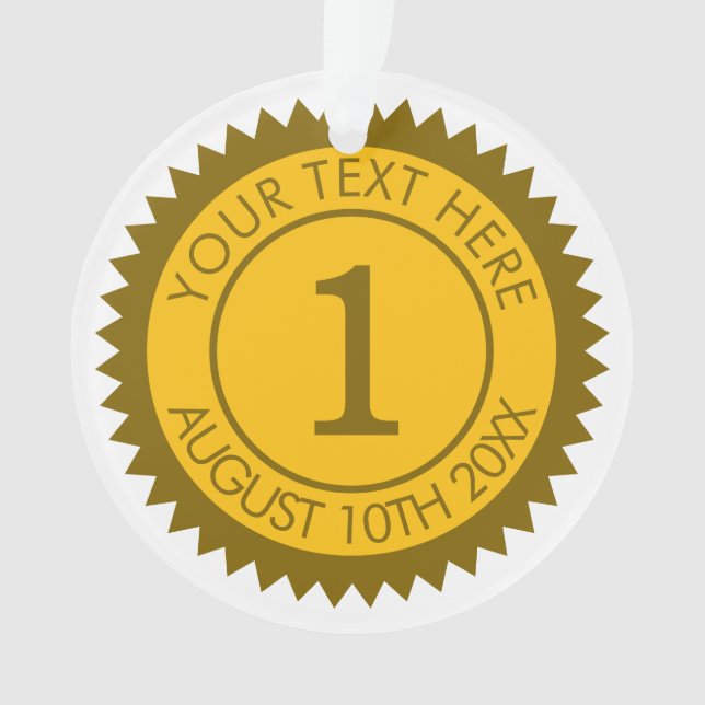 Goldmedaillengewinner 1. Platz Ornament (Vorderseite)