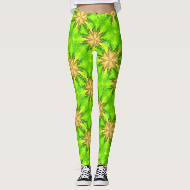 Goldmedaillengrün Leggings (Vorderseite)