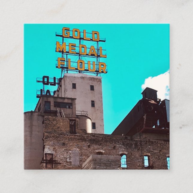 Goldmedaillenmehl Quadratische Visitenkarte (Vorderseite)