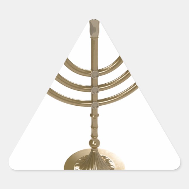 Goldmenorah Dreieckiger Aufkleber (Vorderseite)