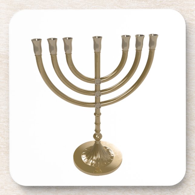 Goldmenorah Getränkeuntersetzer (Vorderseite)