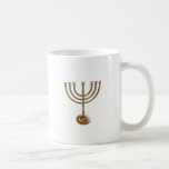 Goldmenorah Kaffeetasse<br><div class="desc">Menora,  Channukah,  metallisch,  hannukah,  hebräisch,  Feiertage,  jew,  Juden,  Judentum,  menorah,  chanukah,  hannuka,  Channuka,  christmukah,  christmukkah,  christmukka,  Judaika Rabbi</div>