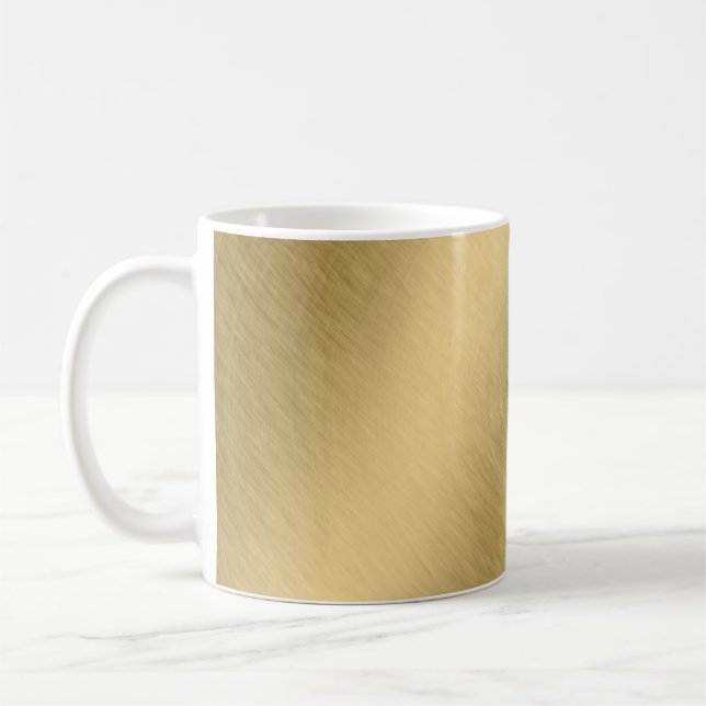 Goldmetall gebürsteter Hintergrund oder Textur abs Kaffeetasse (Links)