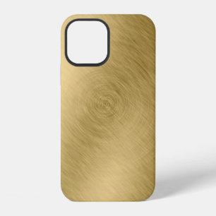 Goldmetall gebürsteter Hintergrund oder Texturabst iPhone 12 Hülle