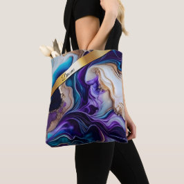 Goldmetallische Akzente auf aquamarinen und lila W