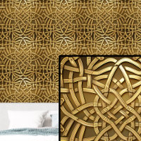 Goldmetallische geometrische Abstrakte Knoten