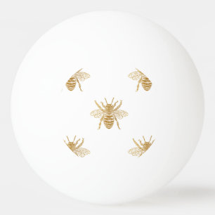 Goldmetallische Imitat-Folie Foto-Effekt Bienen Tischtennisball