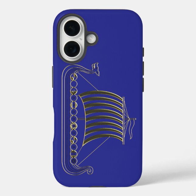 Goldmetallische Umrandung einer Langboot-Handyhüll Case-Mate iPhone Hülle (Rückseite)