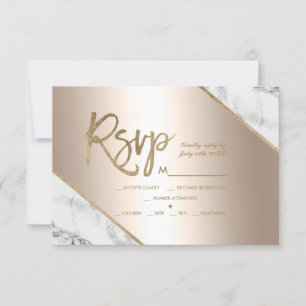 Goldmetallisches Folien-Glitter-uAwg RSVP Karte