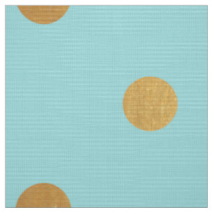 Goldmetallisches Folien-Polka-Punkt-aquamarines Stoff