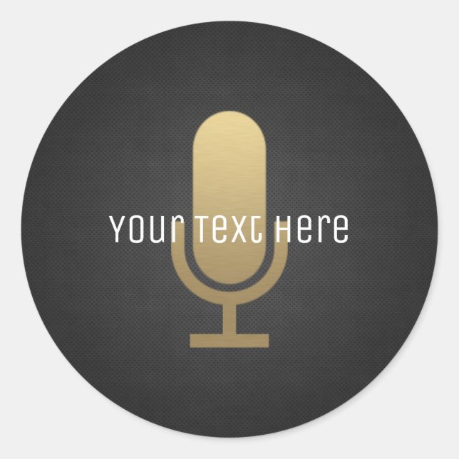 Goldmikrophon Runder Aufkleber (Vorderseite)