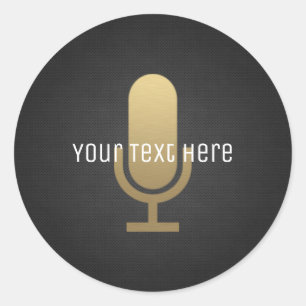 Goldmikrophon Runder Aufkleber