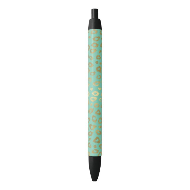 Goldminte Ombre Leopard Print Kugelschreiber (Vorderseite Vertikal)