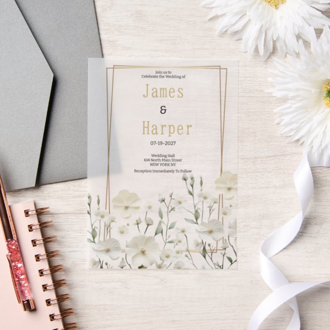 Goldminze, zarte blumenreiche Hochzeit (Hochzeit)