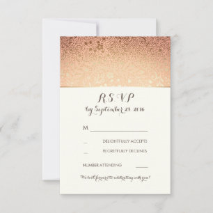 Goldmit BlumenVintages erröten Hochzeit UAWG RSVP Karte