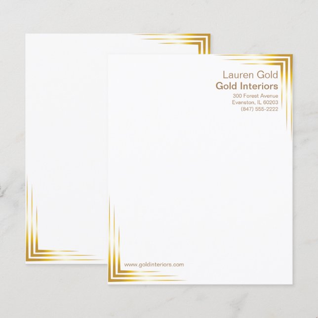 Goldmoderne Briefkopf (Vorne/Hinten)