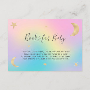 Goldmond-Sternregenbogen holen eine Buch-Babyparty Begleitkarte