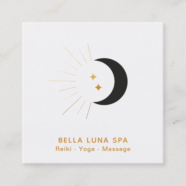 *~* Goldmond-Strahln-sichelförmige Quadratische Visitenkarte (Vorderseite)