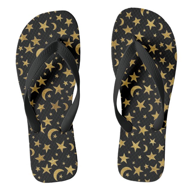Goldmonde und -stars flip flops (Fußbett)