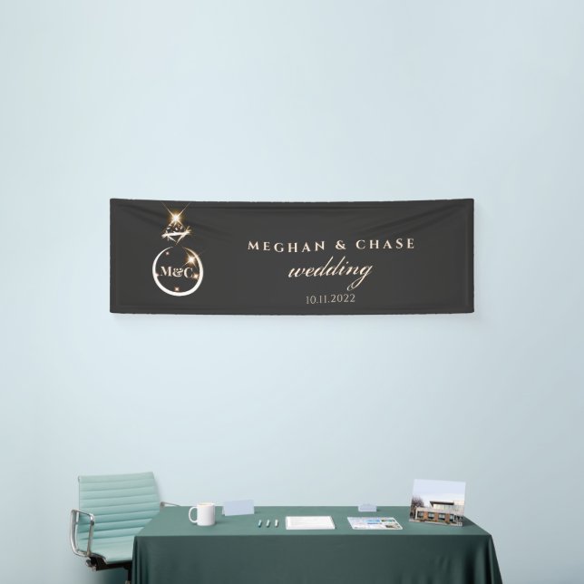 Goldmongramm-Diamantring-Hochzeit Banner (Messeveranstaltung)