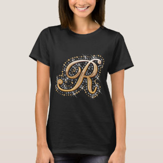 Goldmonogramm-Anfangsbuchstabe R T-Shirt