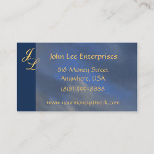 Goldmonogramm-blauer Himmel-elegante Visitenkarte