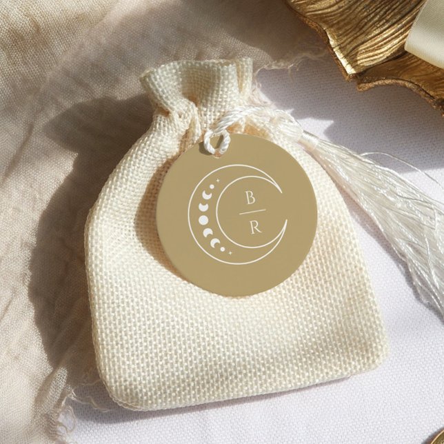 Goldmonogramm-Celestial-Monogram-Hochzeit Geschenkanhänger (Von Creator hochgeladen)