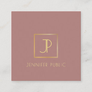 Goldmonogramm-Designvorlage Moderne Elegant Quadratische Visitenkarte