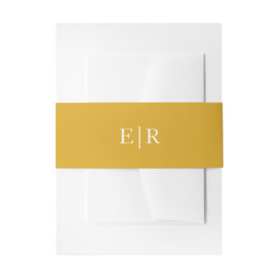 Goldmonogramm Elegante einfarbige Hochzeit Einladungsbanderole
