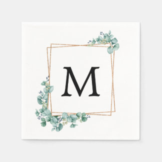 Goldmonogramm Grünzeug Paare Hochzeitsdusche Serviette