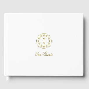 Goldmonogramm-Hochzeit Gästebuch