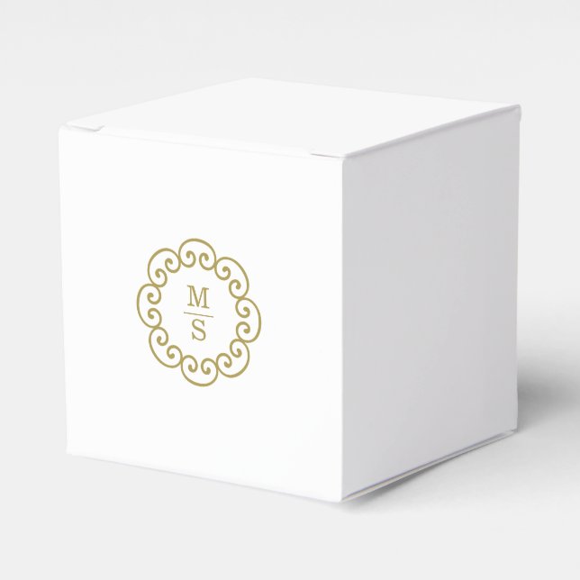 Goldmonogramm-Hochzeit Geschenkschachtel (Vorderseite)