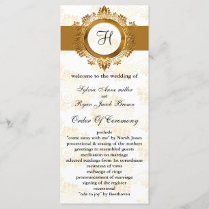 Goldmonogramm-Hochzeitsprogramm Programm