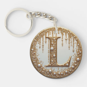 Goldmonogramm L Verzierte Buchstabe Geschenk Schlüsselanhänger