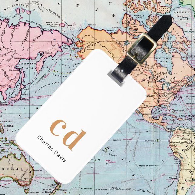 Goldmonogramm-Markierungen in Weißgold Gepäckanhänger (Von Creator hochgeladen)