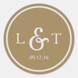 Goldmonogramm Runder Aufkleber