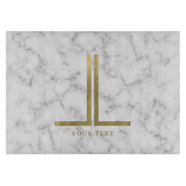 Goldmonogramm Schneidebrett (Vorderseite)