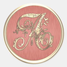 Goldmonogramm-Umschlag Aufkleber