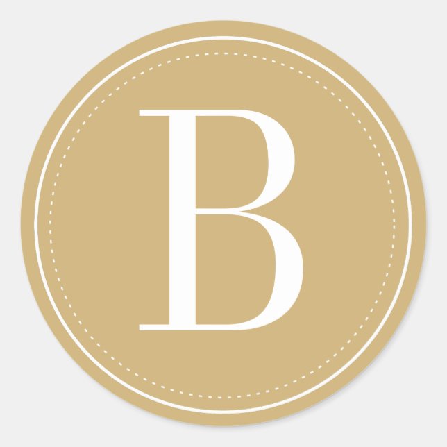 Goldmonogramm-Umschlag Aufkleber (Vorderseite)