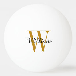 Goldmonogramm und Name Personalisiert Tischtennisball