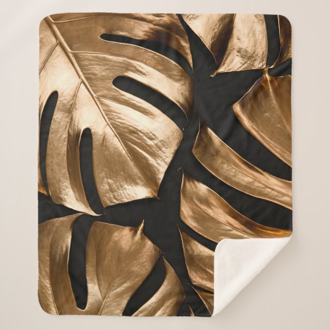 Goldmonstera-Blätter Sherpadecke (Vorderseite)