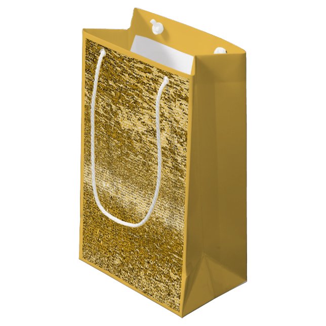 Goldmosaikmuster Kleine Geschenktüte (Vorderseite Schrägansicht)