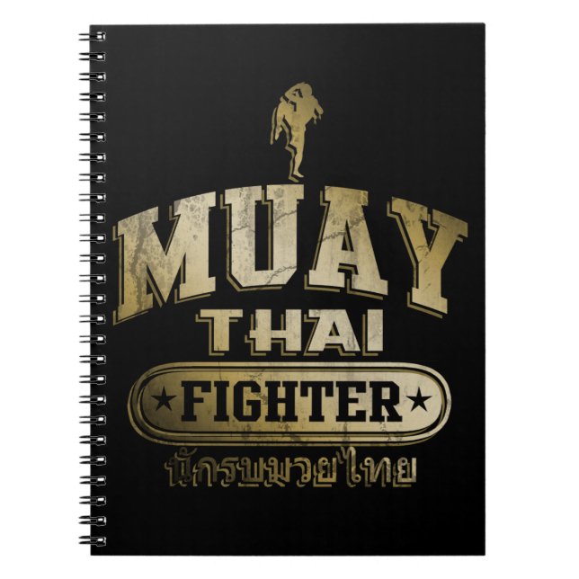 GoldMuay thailändischer Kämpfer Notizblock (Vorderseite)
